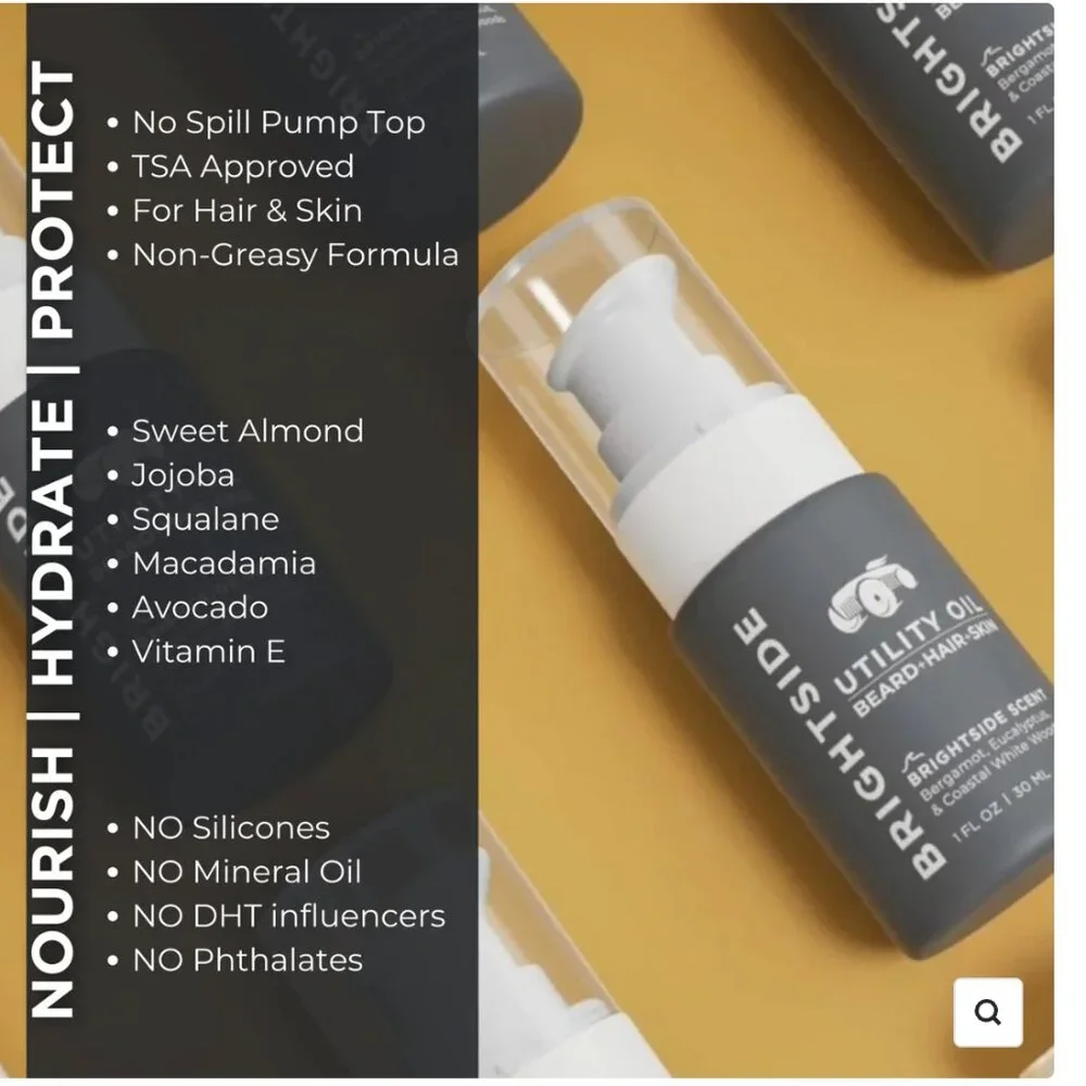 Brightside - Utility Oil: Beard + Hair + Skin